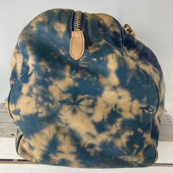 MICHAEL KORS, LARGE TAN, BLUE TIE DYE DUFFLE BAG (ASIS) - Picture 5 of 16